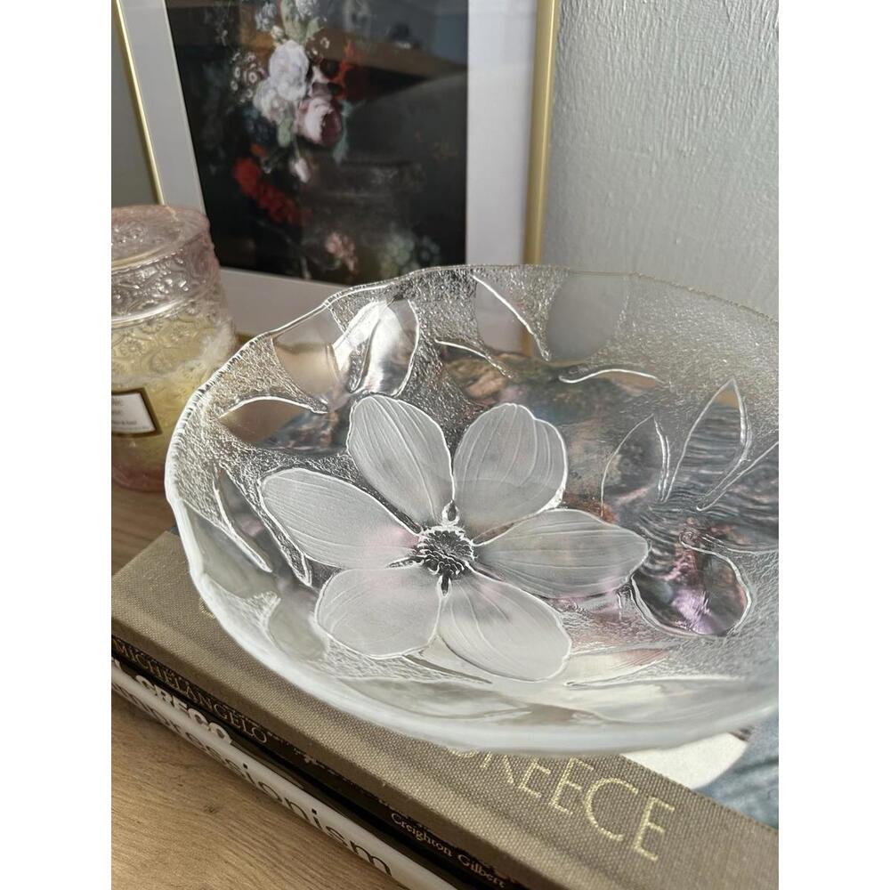 ISAK Mats Jonasson Lead Crystal Bowl 6.5" Maleras Sweden Scandinavian Art Glass - Picture 2 of 6